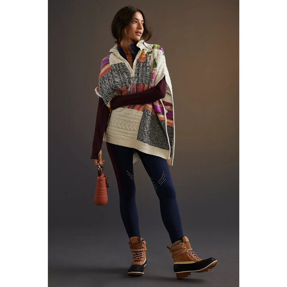 Anthropologie patchwork poncho sweater - Picture 2 of 11
